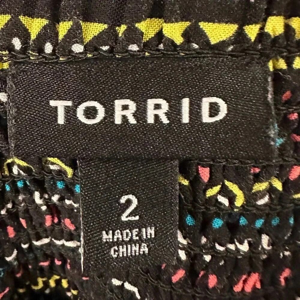 Torrid Womens Dress Mini Challis Sweetheart colorful summer 90s coastal Plus SZ - Picture 9 of 15